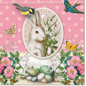 Χαρτοπετσέτα για decoupage, 1τεμ, White Rabbit Rose