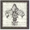 Χαρτοπετσέτα για Decoupage, French fleur de lis black, 1τεμ.