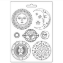 Καλούπι εύκαμπτο A5, 15x21cm, Stamperia, Cosmos Infinity, Sun and moon 5631