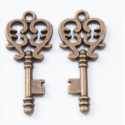 Μεταλλικά κλειδiιά διακοσμητικά , 32x14x2mm, 5 τεμ.