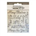 Chipboard Stamperia 14x14cm, Christmas script