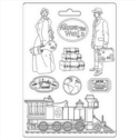 Καλούπι εύκαμπτο A5, 15x21cm, Stamperia, Around the world, Train5652