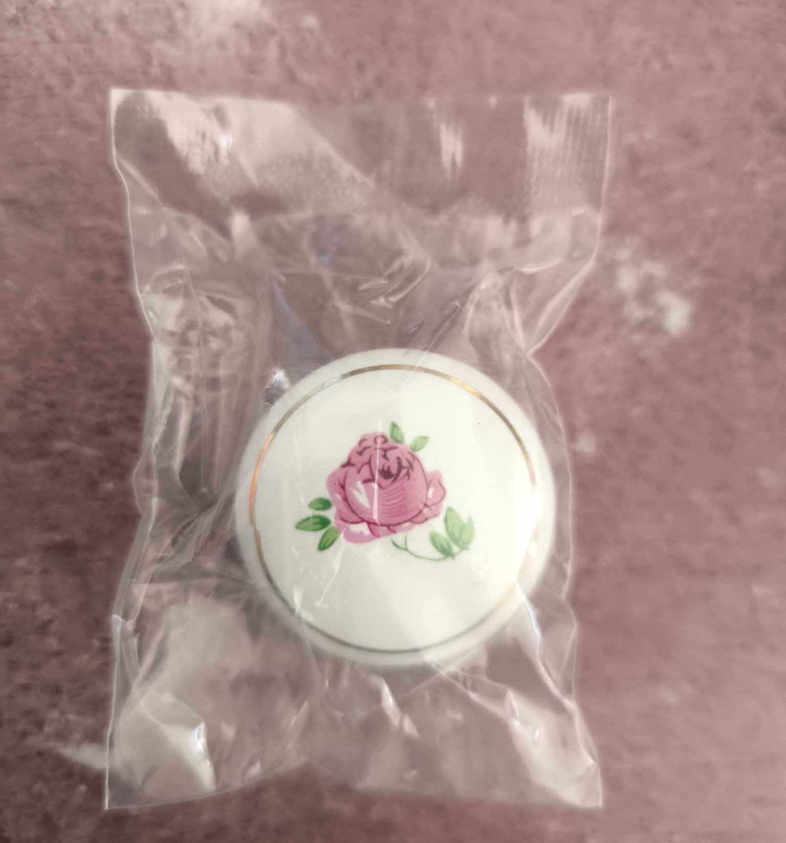 Πόμολο με ροζ λουλουδάκι