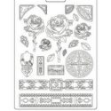 Καλούπι εύκαμπτο A4, 21x29cm, Stamperia, Sir Vagabond in Fantasy World, Rose and borders 4575
