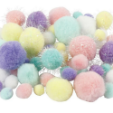 Πομ πον μπαλίτσες Ø15-40mm, παστελ χρώματα