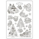 Καλούπι εύκαμπτο A4, 21x29cm, Stamperia, Gear up for Christmas, Tree and Decor   4579