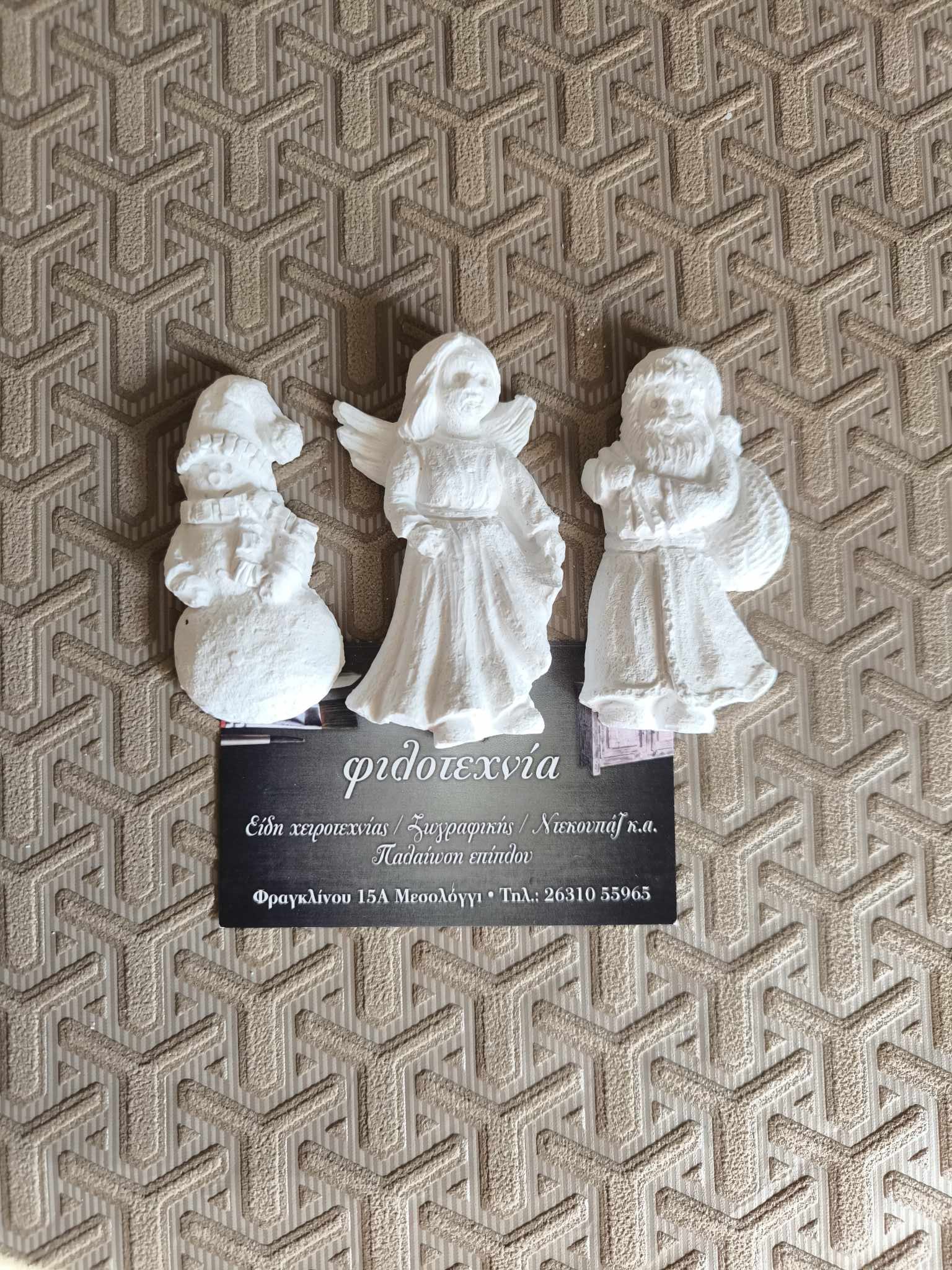 Πολυεστερικό σετάκι χιονάνθρωπος άγγελος Άγιος Βασίλης