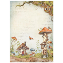 Ριζόχαρτο ντεκουπάζ Stamperia 21x29cm A4, Hidden Grove, Mushroom house 41012