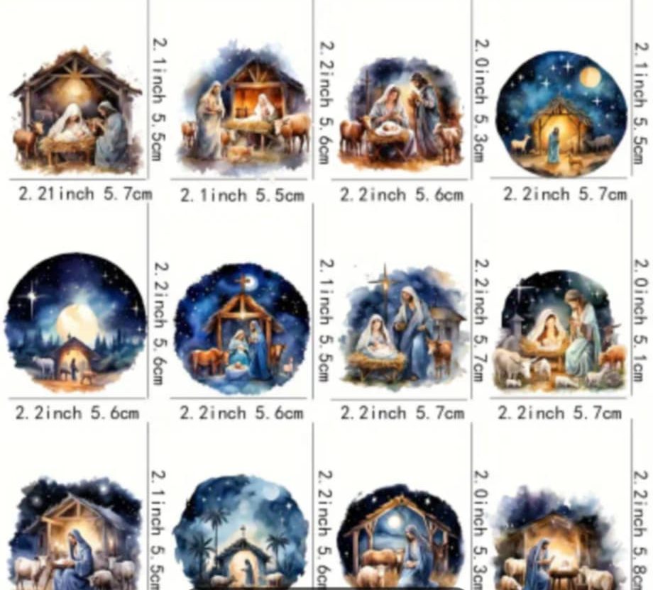 Αυτοκόλλητα η Γέννηση του Κυρίου 12τεμάχια