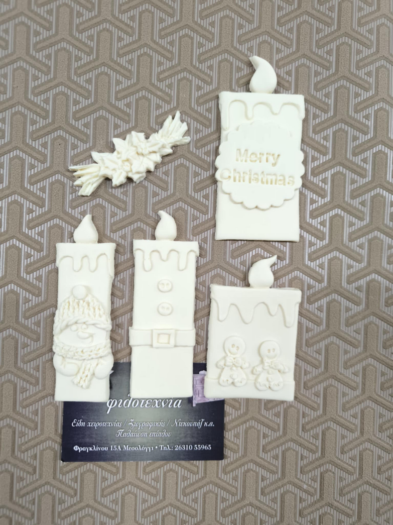 Στοιχείο ελαστικής ρητίνης γιορτινά κεριά 10χ5εκ. 10χ3εκ. 10χ4εκ.