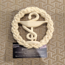 Στοιχείο ελαστικής ρητίνης το φαρμακευτικό σύμβολο του Κηρυκείου του Ασκληπιού 15χ11εκ.