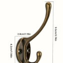 Μεταλλικός γάντζος μπρονζέ χρώμα 9,5χ5εκ.