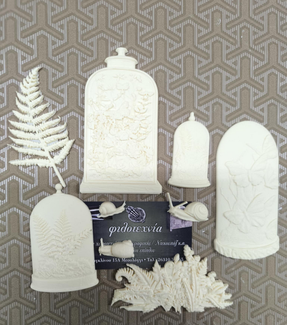 Στοιχείο ελαστικής ρητίνης καμπάνες με μανιτάρια και λουλούδια