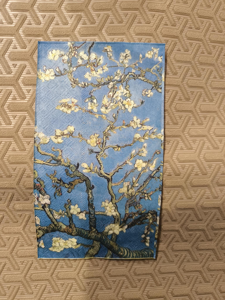 Χαρτοπετσέτα για decoupage 33×40εκ. άνθη αμυγδαλιάς