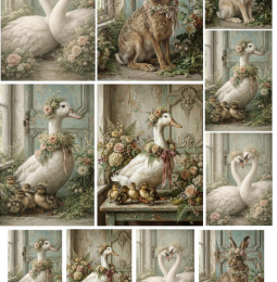 Ριζόχαρτο Maja’s Memories, 30x42cm, Ζωάκια με λουλούδια, MDR1147