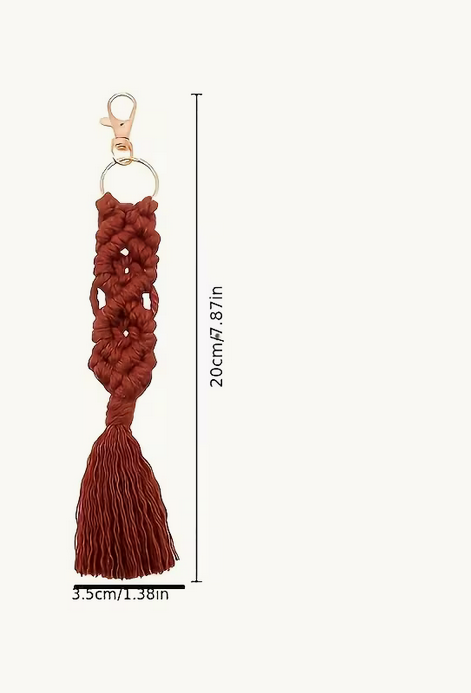 Μπρελόκ μακραμέ καφέ