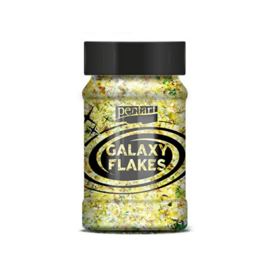 Galaxy Flakes Pentart,15 g Pluto yellow